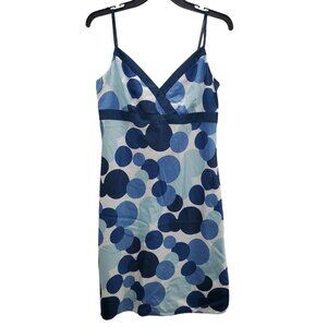 Ann Taylor Petites Blue Multi Large Dot‎ Sleeveless Cotton Summer Dress Size 10P